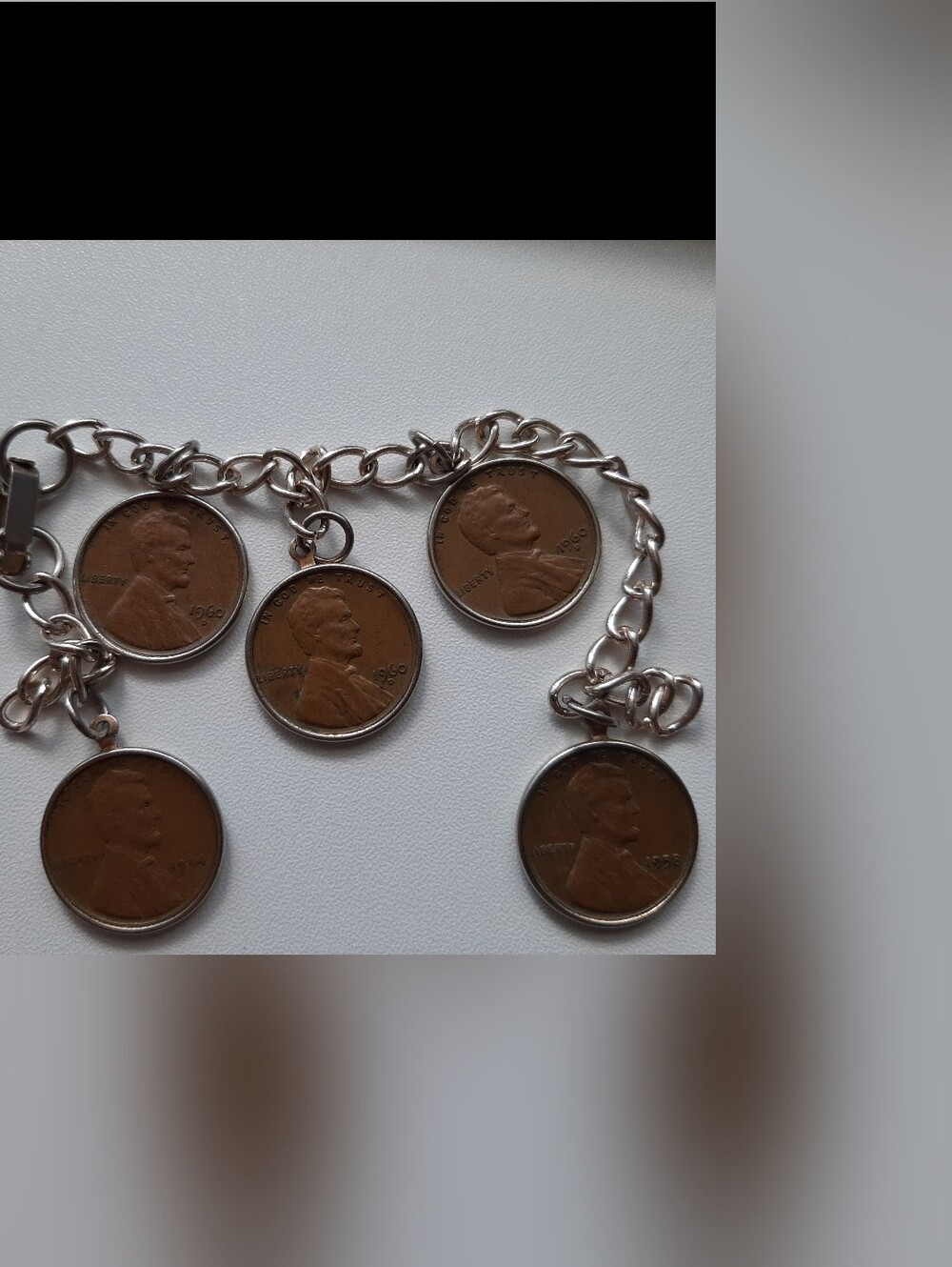 1944 - 1960 US Penny Charm Bracelet Including A Philadelphia 1944 Penny